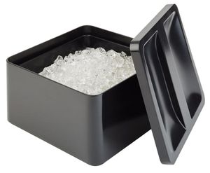 Eisbox aus schwarzem Kunststoff für ca. 300 Eiswürfel Kapazität: 5 Liter BxTxH: 27 x 27 x 15 cm