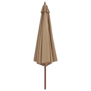 vidaXL Slnečník s dreveným stožiarom 350 cm Taupe