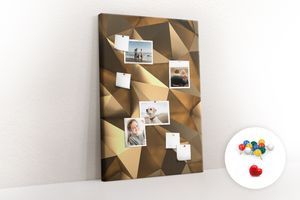 Pinwand Korkplatte Tafel ohne Rahmen - Lehrmittel Kinderspiel - 80x120 cm - 100 Stk. Farbig-Pinnadeln - 3D abstrakt