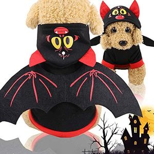 Halloween Fledermaus Haustier Kostüme mit Flügeln, Hündchen Hund Kapuzenpullover Bekleidung Outfits Kleidung für kleine Hunde oder Katzen