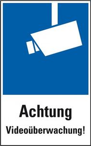 Dreifke® Aufkleber I Hinweis-Kombischild Achtung Videoüberwachung!, Folie, se...