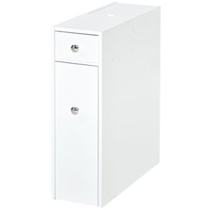 HOMCOM Koupelnová skříňka Zásuvková skříňka Koupelnový nábytek se 2 zásuvkami a policí MDF Bílá 17 x 48 x 58 cm