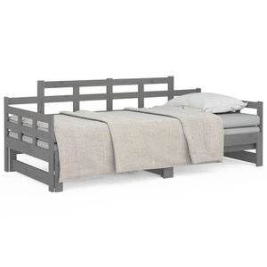 vidaXL Rozkladacia posteľ sivá masívna borovica 2x(90x200) cm