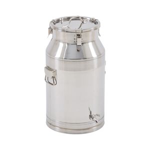 HOOZ Milchkanne 45 Liter aus Edelstahl, Transportkanne auslaufsicherer Deckel mit Spannverschluss und Gummidichtung, Große Vintage Bauernhof Milchkännchen für Lagerung und Dekoration