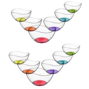 LAV 12 tlg. Glasschalen Vira mit farbige Boden Schalen Glasschale Dessertschale farbige Glasschale Vorspeise Glas Gläser 310ml