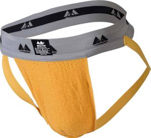MM Sports - Pánske suspenzory - Original Edition Swimmer/Jogger Jockstrap 2 inch Yellow - žltá - 1 x veľkosť L MM Sports - Pánske suspenzory - Original Edition Swimmer/Jogger Jockstrap 2 inch Yellow - žltá - 1 x veľkosť L