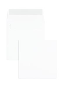 25 quadratische Briefumschläge Weiß 150x150 mm mit Haftklebung