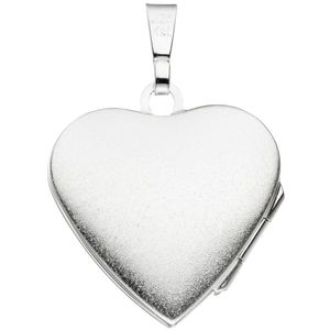 Medaillon Herz Anhänger zum Öffnen für 2 Fotos 925 Silber mit Kette 50 cm