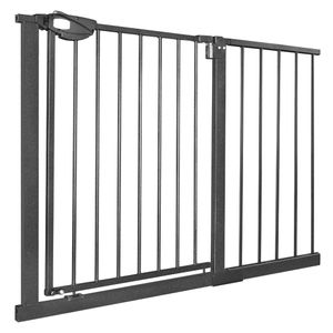 XMTECH Door Guard Schodisková brána Schodisková zábrana s automatickým zatváraním pre deti bez vŕtania, 105-115 cm, čierna