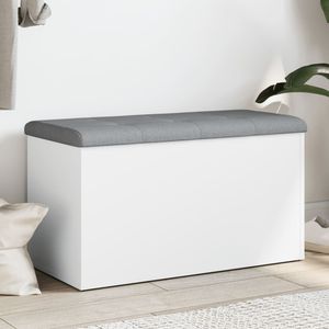 vidaXL Lavica s úložným priestorom Biela 82x42x45 cm Materiál na báze dreva