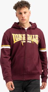 Herren Kapuzensweatjacke mit Reißverschluss normale Passform DARFIELD Oxblood/Yellow/White XXL Lonsdale