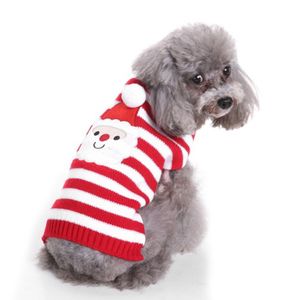 Haustierbedarf Weihnachtspullover Gestrickter Rollkragenpullover Haustierkleidung Hundepullover rot Weihnachtsmann XL