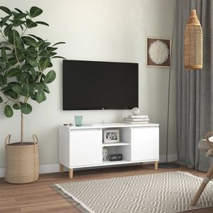vidaXL TV skrinka s nohami z masívneho dreva biela 103,5x30x50 cm vidaXL TV skrinka s nohami z masívneho dreva biela 103,5x30x50 cm