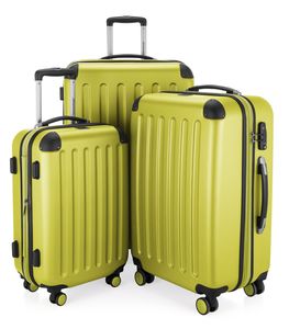 HAUPTSTADTKOFFER - Spree - Kofferset 3tlg Hartschalenkoffer Reisekoffer mit Erweiterung Set, TSA, 4 Rollen, S M & L,Farn