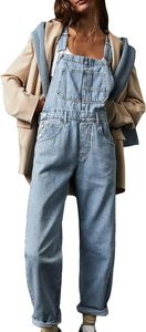 ASKSA Dámská džínová kombinéza Casual Stretch Denim Dungarees Jeans Overalls With Pockets Classic Loose Fit Jumpsuit,Light Blue,XXL ASKSA Dámská džínová kombinéza Casual Stretch Denim Dungarees Jeans Overalls With Pockets Classic Loose Fit Jumpsuit,Light Blue,XXL