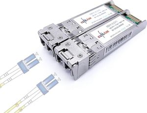 Elfcam - 2er-Pack SFP+ Module 10 Gbps - LC/UPC Singlemode OS2, 1310nm 10GBase-LR, bis zu 10 km, Kompatibel mit Freebox Ultra