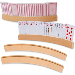 2 Stück Spielkartenhalter 33cm, Holz Kartenhalter, Karten Halter