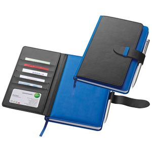 Notizbuch mit Visitenkartenmappe / DIN A5 / aus Polyurethan/ 256 Seiten / Farbe: blau