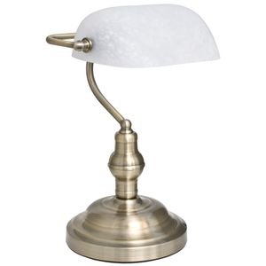 Tischleuchte Antique Bankerlampe Schreibtischleuchte, 1 x E27/60W (weiss)