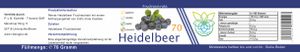 VITARAGNA® Heidelbeer Fruchtextrakt 70 vegan, pur,  mit Heidelbeer-Extrakt, Heidelbeer-Pulver auch Blaubeer-Fruchtpulver, ohne Zusätze