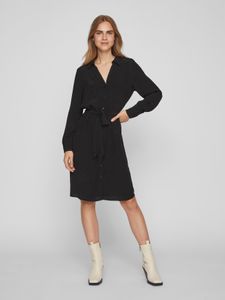 Vila VIFINI L/S MIDI SHIRT DRESS - NOOS, black