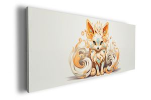 Wallario Premium Leinwandbild Geheimnisvoller Fuchs in Größe 80 x 200 cm