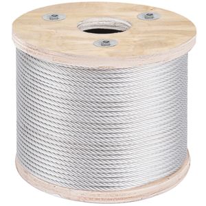 VEVOR 304 nerezové lano 4,8 mm 7 x 19 oceľové lano 76 m oceľové lano oceľové lano oceľové lano pre zábradlia, paluby, zábradlia pre domácich majstrov