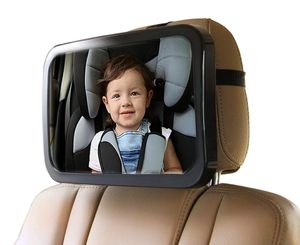 Rücksitzspiegel für Babys und Kinder – Autozubehör – bruchsicher – schwarz, verstellbarer A3-Monitor