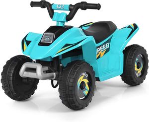 6V Elektrischer Kinder-Quad mit Rückwärtsgang & Elektrischer Bremse, Kinderfahrzeug, Mini Elektroquad für Kinder bis 30 kg, max. 4,6 km/h, Elektrofahrzeuge (Blau)