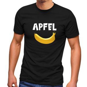 Herren T-Shirt lustiger Aufdruck Apfel Banane Witz Scherz Fun-Shirt Spruch lustig Moonworks® schwarz XXL