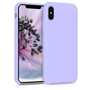 kwmobile Hülle kompatibel mit Apple iPhone XS Hülle - Silikon Handy Case - Handyhülle weiche Oberfläche - kabelloses Laden - Lavendel