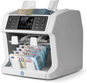 Safescan 2985-SX - vysokorýchlostná počítačka a triedička bankoviek na netriedené bankovky so 7-násobnou detekciou falzifikátov, 112-0649, 27,1 x 30 x 29,3