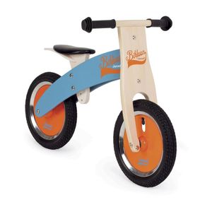 JANOD Fahrrad blau/orange Laufrad Lauflernrad Kleinkinder Holz Spielzeug