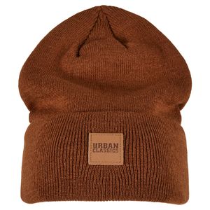 Urban Classics Synthetic Leatherpatch Long Beanie toffee - UNI