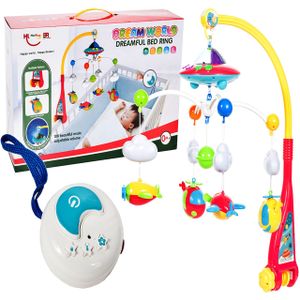 MalPlay Mobile mit Spieluhr und Sternenlicht Projektor | 108 schönen Melodien | Babymobile für Kinderwagen Kinderbett | Fernbedienung | Spielzeug für Neugeborene und Kleinkinder | ab Geburt