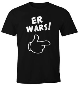 Herren T-Shirt Er wars Spruch Comic Hand Fun-Shirt Moonworks®  XL