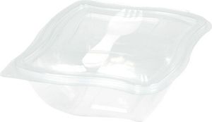 100x Gourmet Box to go mit Gabel/Göffel 500ml PET klar