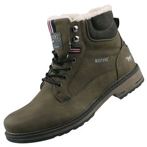 Mustang Herren Stiefelette Schnürboot Warmfutter 4157-607, Größe:42 EU, Farbe:Grün