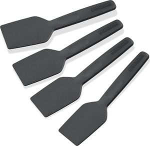 Fackelmann Statement Spachtel für Raclette 4er Set  Schaber mit ergonomischem Griff und Daumenmulde  Raclett-Schieber im praktischen 4 Stk Bundle