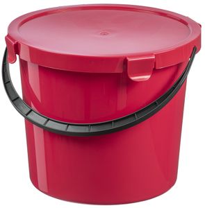 plast team Pflückeimer mit Deckel 10 Liter rot