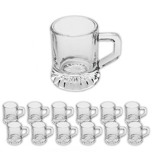 12x Schnapglas mit Henkel für JGA, Party, Hochzeit, Schnapskrug, Henkelstamper, Minikrug