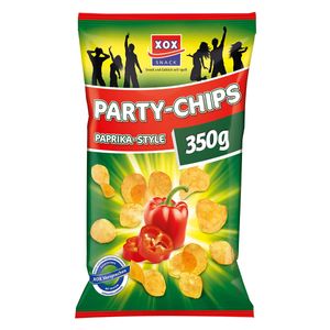 XOX Klassiker Party Chips Paprika Style knusprige Kartoffelchips 350g