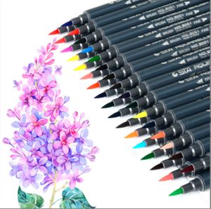 48 Stück Doppelseitig Fineliner spitze Brush Set Aquarellstifte Marker Doppelseitig handlettering pinselstifte Set, Zufällige Farbe