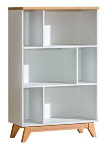 Furniture24 Regal Sven Sv6 Standregal Bücherregal Skandinavisch Still Kiefer Weiß