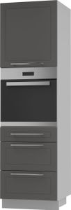 Backofenschrank Kvantum Q-D14/RU/3M Teilauszug 60cm Korpus- & Frontfarbe wählbar,graphit matt,grau