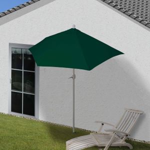 Sonnenschirm halbrund Lorca, Halbschirm Balkonschirm, UV 50+ Polyester/Alu 3kg  270cm grün ohne Ständer
