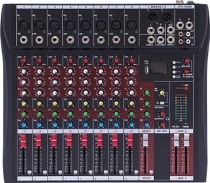 8 Kanal Professioneller Mischpult Soundboard Konsole  Audio Mixer Digitale Schnittstelle USB Computer MP3-Eingang Schwarz  48V