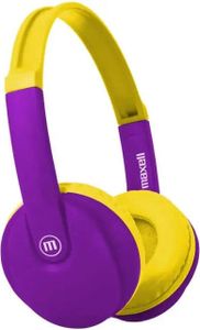 Bluetooth-Kinderkopfhörer Maxell KIDZ HP-BT350, kleine Größe, Violett/Gelb