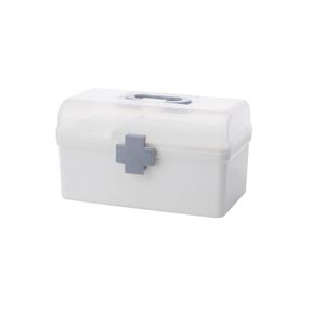 Medizinbox Erste Hilfe Box für Hausapotheke, Hausstaubdichte Erste Hilfe Medikamentenbox mit großer Kapazität S