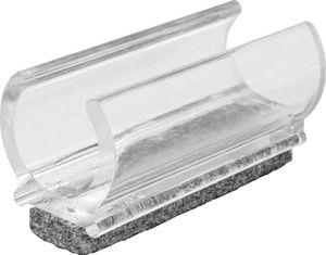 WAGNER Klemmschalengleiter für Rundrohr 4tlg. - 50 x 12 / 19 x 17 / 25 mm, Filz 8 mm, Kunststoff transparent - 15069299